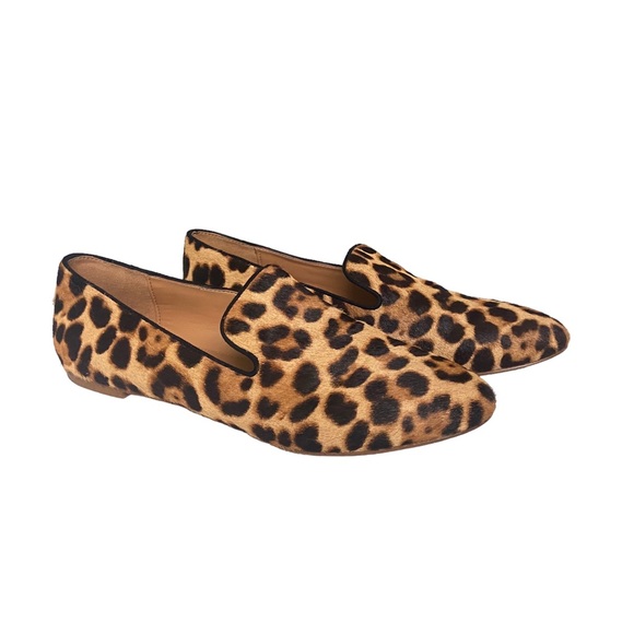 J. Crew Shoes J Crew Leopard Loafers Size 8 Calf Hair Smoking